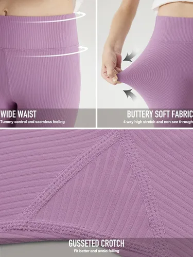 Vista 5 de LaBeca Leggings deportivos para niñas, pantalones de yoga de cintura alta para niños, no se transparentan, leggings de entrenamiento para correr