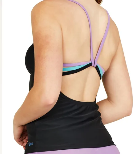 Vista 5 de Speedo Traje de baño para mujer, tankini con cuello redondo