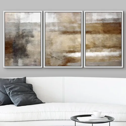 Vista 113 de wall26 Lienzo enmarcado para pared, juego de arte de acuarela pastel, paisaje rural, ilustraciones con formas abstractas, arte moderno, decorativo