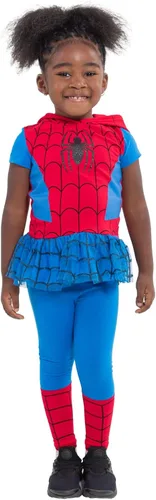 Vista 2 de Marvel Avengers Spider-Man Spider-Gwen Captain America Girls Cosplay T-Shirt and Leggings Toddler to Little Kid