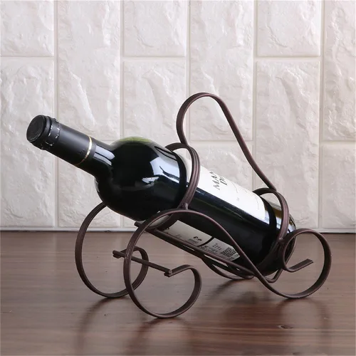 Vista 4 de Retro S-forma de vino rojo titular de la botella de metal que amueblan