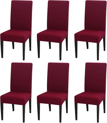 Vista 52 de Dimatic Paquete de 2 fundas elásticas de licra para sillas de comedor, extraíbles y lavables, fundas protectoras para sillas de comedor, cocina