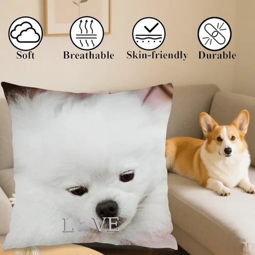 Vista 4 de One Photo Remembrance Pillow Case with Personalized Text Creating a comforting Home décor Piece That Also Brings Emotional Gift Significance