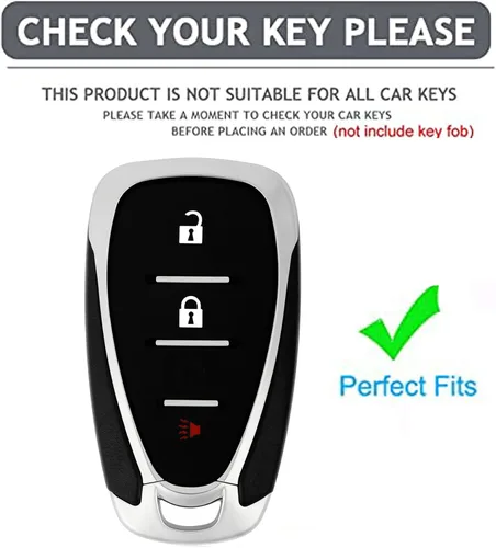 Vista 2 de para llavero de Chevy Carcasa de entrada sin llave Compatible con Chevy Spark Traverse Equinox Trailblazer Trax 3 botones Funda inteligente