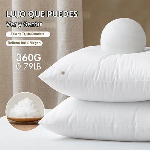 Vista 2 de MIULEE Juego de 2 rellenos de almohada decorativa de 12x20 pulgadas, rellenos de almohada no tejidos con relleno 100% virgen para sofá, sillón