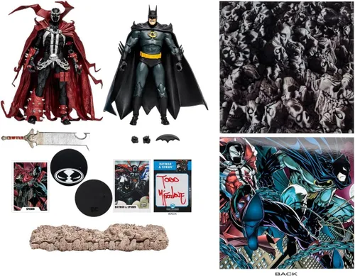 Vista 2 de McFarlane Toys DC Multiverse Batman & Spawn - Figura de acción autografiada de 7 pulgadas, paquete de 2