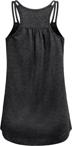 Vista 2 de Hibelle Camiseta sin mangas para mujer con cuello redondo y espalda cruzada