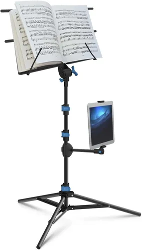 Vista 4 de IA Stands Soporte plegable para partituras de música ECT1 con soporte intercambiable para tableta