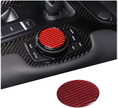 Vista 7 de Daeiclru Cubierta de perilla multimedia de control central de fibra de carbono suave para Toyota Supra GR A90 A91 MK5 2019-2022, cubierta de botón
