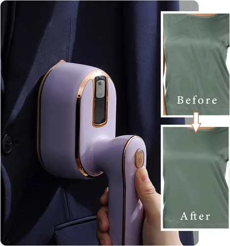 Vista 4 de Plancha de vapor de viaje Mini: tamaño de mano portátil de tela vaporera de ropa pequeña de mano plancha de vapor eléctrica para camisas de vestir
