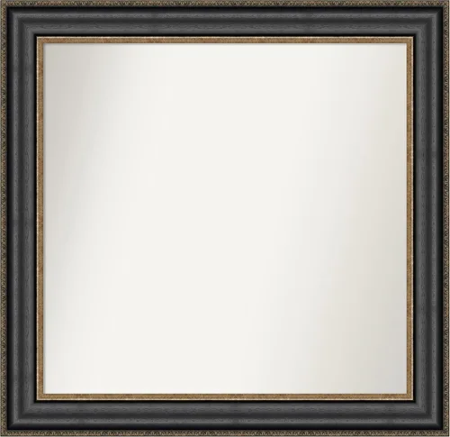 Vista 123 de Amanti Art Espejo personalizado, espejo de baño negro puente, espejo de pared o espejo de tocador de baño sobre el fregadero (26 x 26 pulgadas)