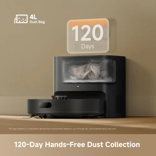 Vista 2 de DREAME D20 Air Plus Robot Vaccum and Mop Combo con succión de 20,000 Pa, tecnología antienredos, muelle de vaciado automático, limpieza profunda