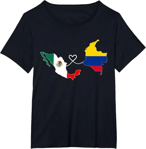 Vista 32 de Camiseta Half Colombian Half Mexican Flag Map DNA Mexico Colombia