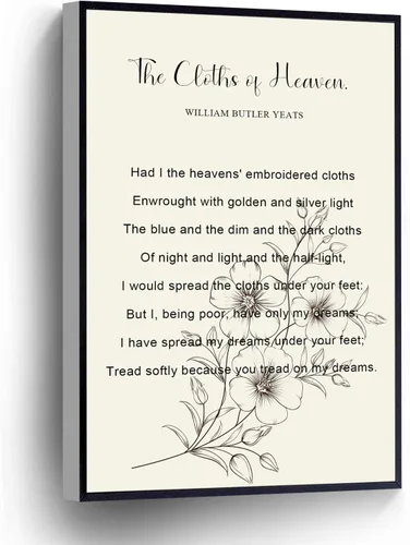 Vista 3 de PUCHYUCT William Butler Yeats - Lienzo decorativo para pared, póster con texto en inglés "Think Like A Wise Man" (Think Like A Wise Man) con texto