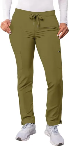 Vista 17 de Adar Addition Scrubs para mujer - Pantalones ajustados de yoga con cordón, para mujer Negro