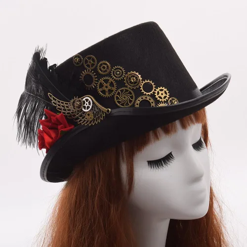 Vista 6 de GRACEART Sombreros unisex steampunk con gafas para hombres y mujeres varios estilos