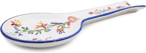 Vista 3 de Portuguese Pottery Alcobaça - Cuchara de cerámica para encimera de cocina, multicolor, 10.5 x 4.5 x 0.5 pulgadas (40AAT)