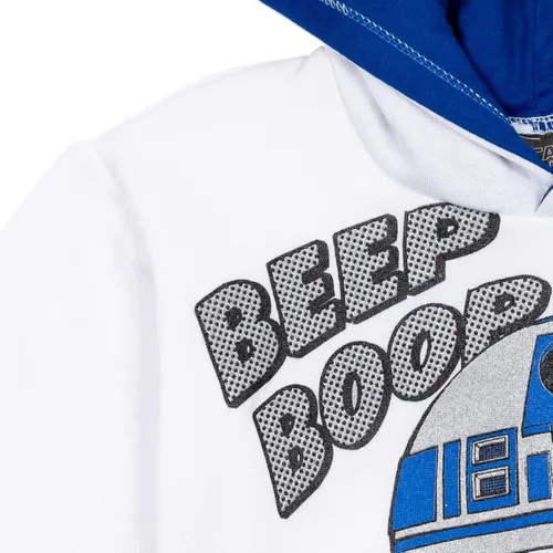 Vista 5 de STAR WARS R2-D2 C-3PO - Sudadera con capucha de forro polar para niños, color azul claro, Azulclaro