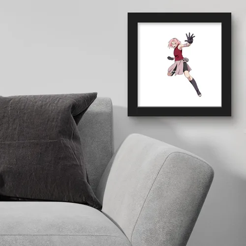 Vista 4 de Trends International Gallery Pops Naruto Shippuden - Arte de pared Sakura Haruno, versión enmarcada negra, 12 x 12 pulgadas