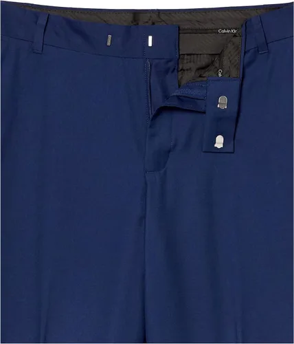 Vista 7 de Calvin Klein Boys Flat Bi-Stretch Dress Pant Straight Leg Fit Hemmed Bottom Belt Loops Functional Front Pockets