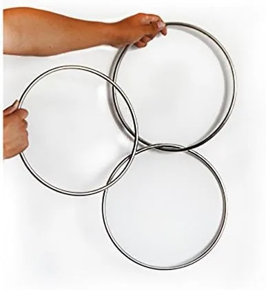 Vista 2 de Doowops Juego de 3 anillos chinos de 12 pulgadas, juego de 3 anillos de metal, truco de magia de escenario profesional, magia clásica de fiesta