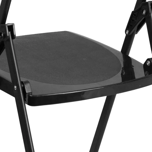 Vista 10 de Flash Furniture HERCULES Series - Silla plegable de plástico negro resistente con soportes integrados