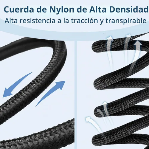Vista 7 de Correa de cuerda para perros pequeños y medianos, sin enredos, con mosquetón de aluminio de aviación giratorio de 360° y bloqueo automático, correa