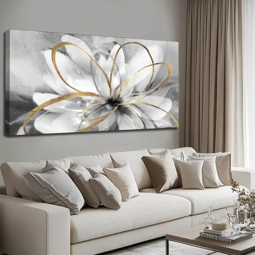 Vista 17 de SOUGUAN Cuadros de Arte en Blanco y Negro Abstractos Colgantes de Pared Decoración Obra de Arte Moderna 20"X40" Decoraciones de Pared