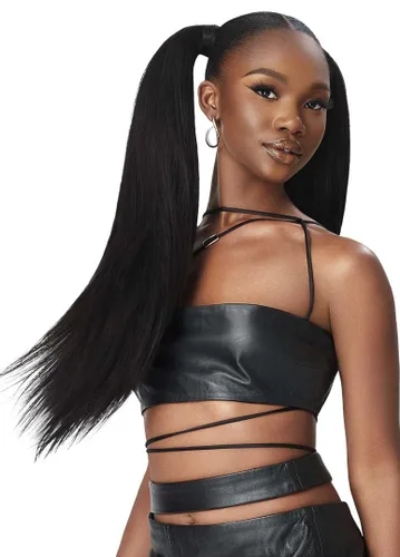Vista 4 de Outre Tejido de Cabello Humano 100% Premium PAQUETE MORADO YAKI (10 Pulgadas, 1 Negro Azabache)