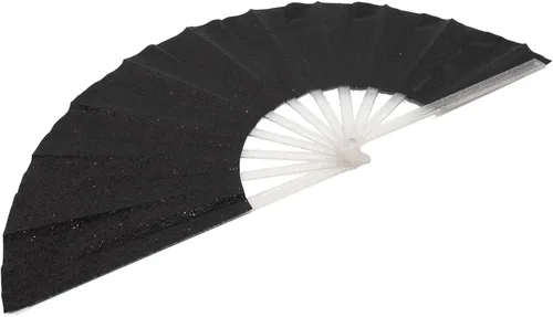 Vista 7 de 10 ventiladores plegables grandes de mano para hombres y mujeres, abanicos decorativos plegables, accesorios rave, utilizado para bailes, fiestas