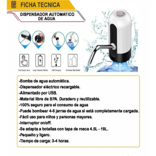 Vista 3 de Dispensador Automático De Agua Para Botellón Recargable