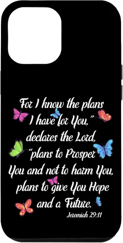 Vista 6 de iPhone 15 Godly Women Jeremías 29:11 Funda de mariposa con versículo bíblico cristiano