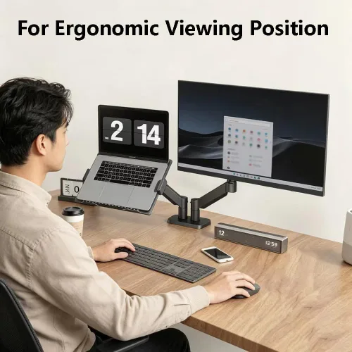 Vista 5 de Dual Monitor Stand, Dual Monitor Arm for 17-32 Inch, Ergonomic Desk Monitor Mount Holds up to 22 lbs,Height Adjustable Swivel Tilt Rotation Space