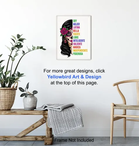 Vista 6 de Arte de pared de mujer latina mexicana, póster motivacional latino, decoraciones para cuartos arte, regalos para mujeres, ninas latino chicano