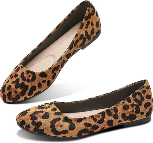 Vista 10 de Obtaom Zapatos planos de puntera redonda para mujer, zapatos de ballet negros para niñas