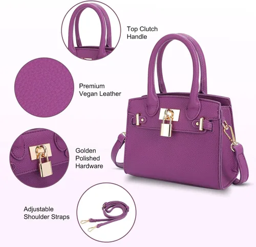 Vista 4 de STAISE Bolso bandolera de cuero vegano para mujer, bolso de hombro cruzado de moda, bolso pequeño con asa superior, bolso de noche
