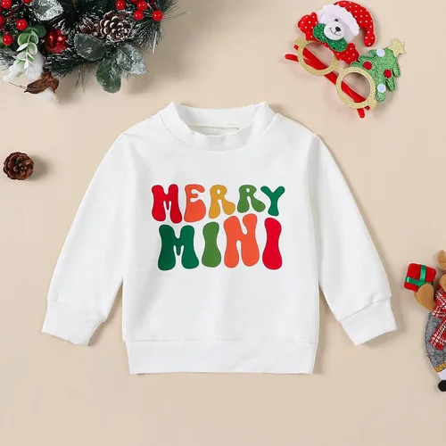 Vista 7 de SHUING Mommy and Me Christmas Family - Sudadera de manga larga con estampado "Merry Mama