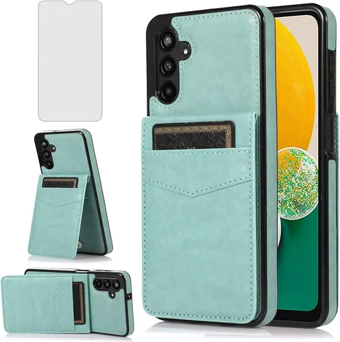 Vista 10 de Asuwish Funda de teléfono para Samsung Galaxy A13 5G con protector de pantalla de vidrio templado, soporte para tarjetas de crédito, soporte
