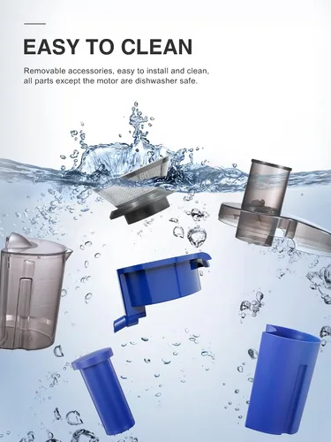 Vista 6 de QCen Máquina centrífuga del exprimidor azul y paquete de la botella de cristal 6PCS