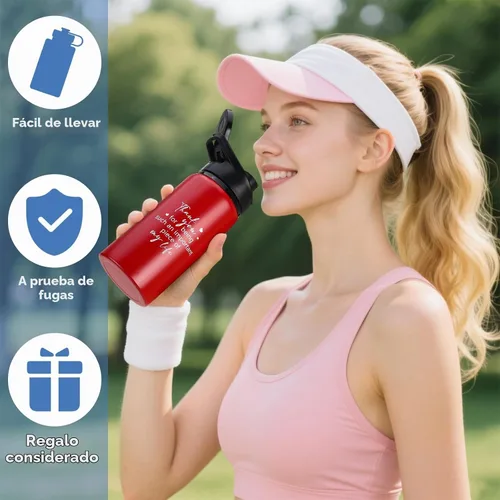 Vista 3 de Bokon - Paquete de 10 botellas de agua de aluminio con texto en inglés