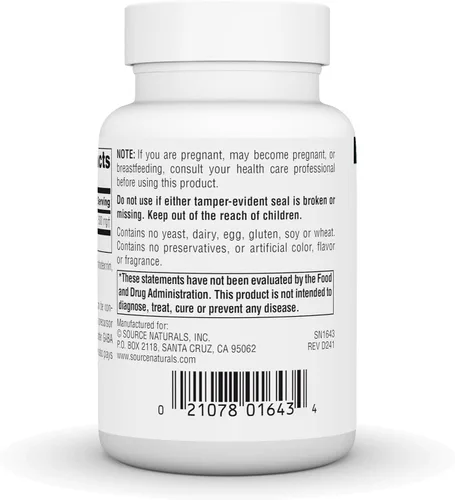 Vista 4 de Source Naturals L-glutamina, aminoácido de forma libre que apoya la energía metabólica*, 500 mg - 50 cápsulas