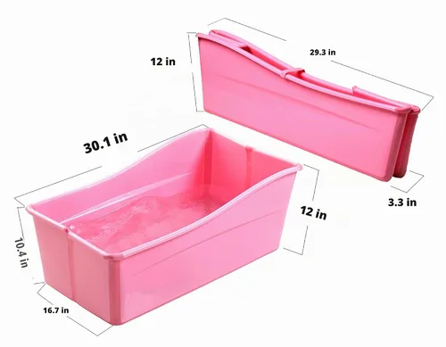 Vista 5 de Ganen Bañera de bebé portátil (rosa)