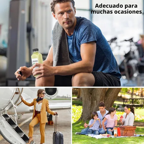 Vista 6 de 24 botellas de plástico de 16 onzas con tapas, botellas de jugo con tapas, recipientes reutilizables y claros para bebidas como leche, batidos, jugo