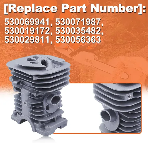 Vista 3 de Kit de carburador de pistón de cilindro de 1.575 in para motosierra Husqvarna 142 141 137 136 530069941, 530071987, 530019172, 530035482, 530029811