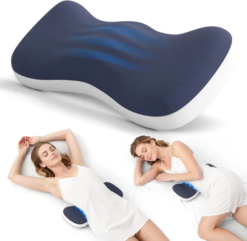 Vista 11 de Almohada de Soporte Lumbar para Cama, Almohadas de Espuma Viscoelástica para Alivio del Dolor de Espalda, Almohada de Alivio del Dolor Lumbar