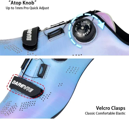 Vista 4 de Darevie Zapatos de ciclismo de carretera transpirables para hombre, zapatos de bloqueo automático para hombre, zapatos de bicicleta Delta, zapatos