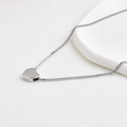 Vista 3 de Candyfancy Collar con colgante de corazón de plata de ley 925 para mujer cadena de caja de 180in Metal