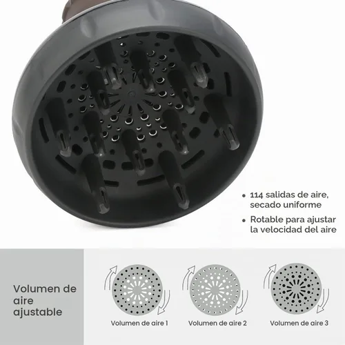 Vista 2 de Segbeauty Difusor de cabello para cabello rizado, flujo de aire ajustable mejorado, cuenco profundo, accesorio de difusor profesional de salón