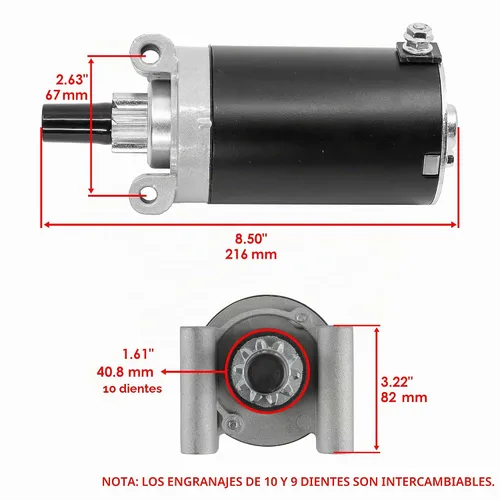 Vista 3 de Caltric Motor de arranque compatible con Kohler 3209810 3209810S 32-098-10S