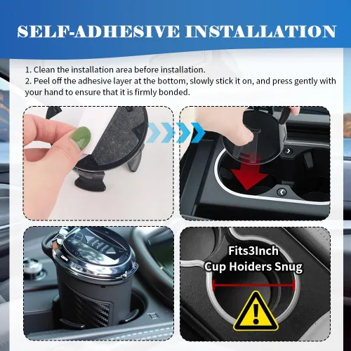 Vista 6 de 2 PCS Inserto de Portavasos para Automóvil, Inserto de Portavasos Portátil Autoadhesivo para Automóvil para Fijar Tazas/Bebidas, Portavasos